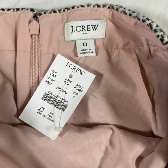 J. Crew Women’s Chevron Black Pink Gray Pencil Skirt Size 0 NWT
