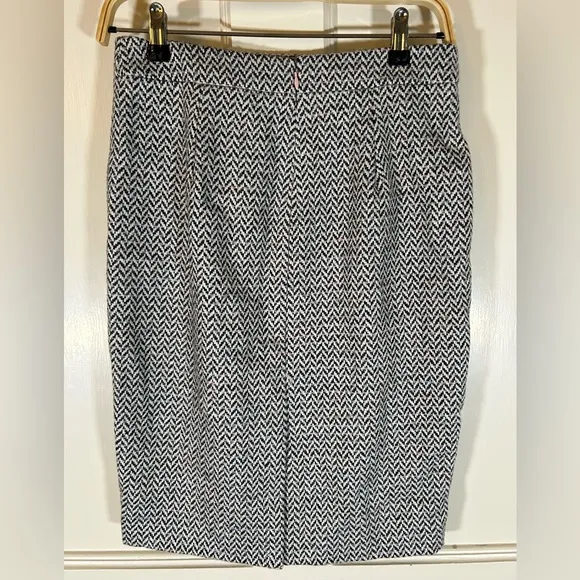 J. Crew Women’s Chevron Black Pink Gray Pencil Skirt Size 0 NWT