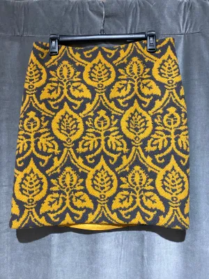 J. McLaughlin Mustard and Grey Wool Straight Short Skirt