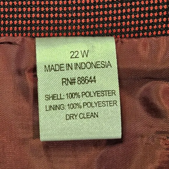 John Meyer Skirt Suit Womens 22w Red Black Geometric Lined Pencil Career Busines