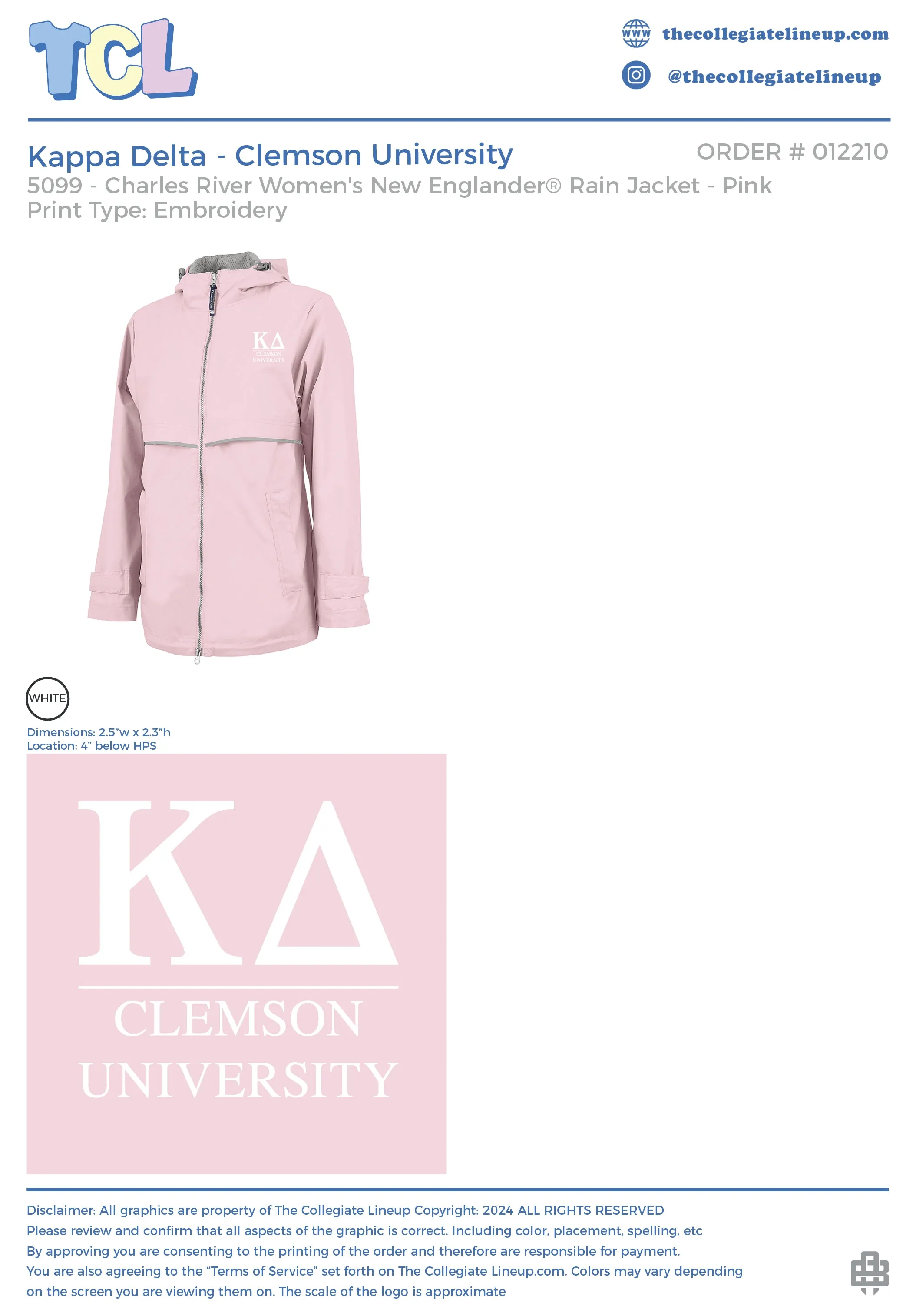 Kappa Delta Clemson University #12210