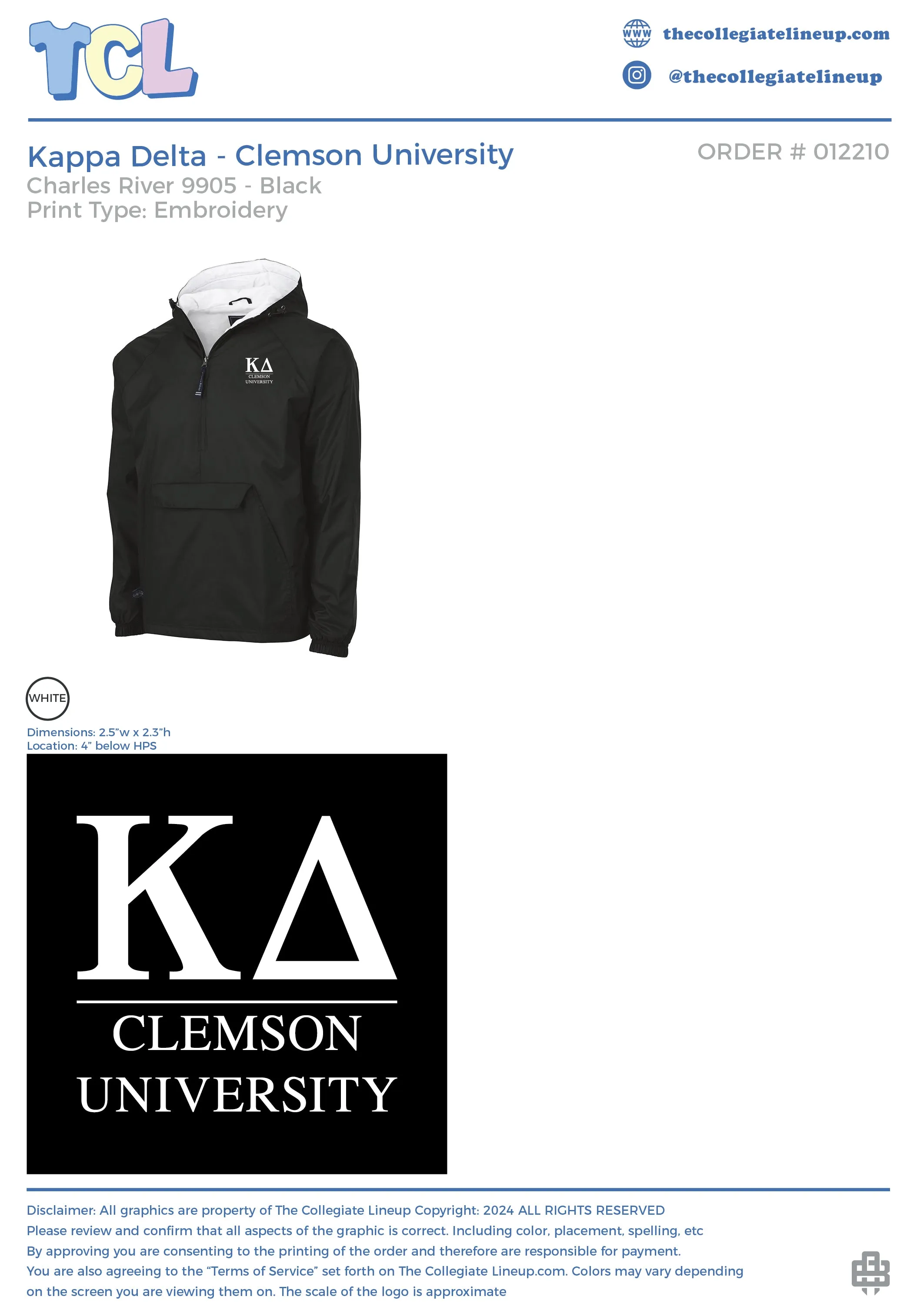 Kappa Delta Clemson University #12210
