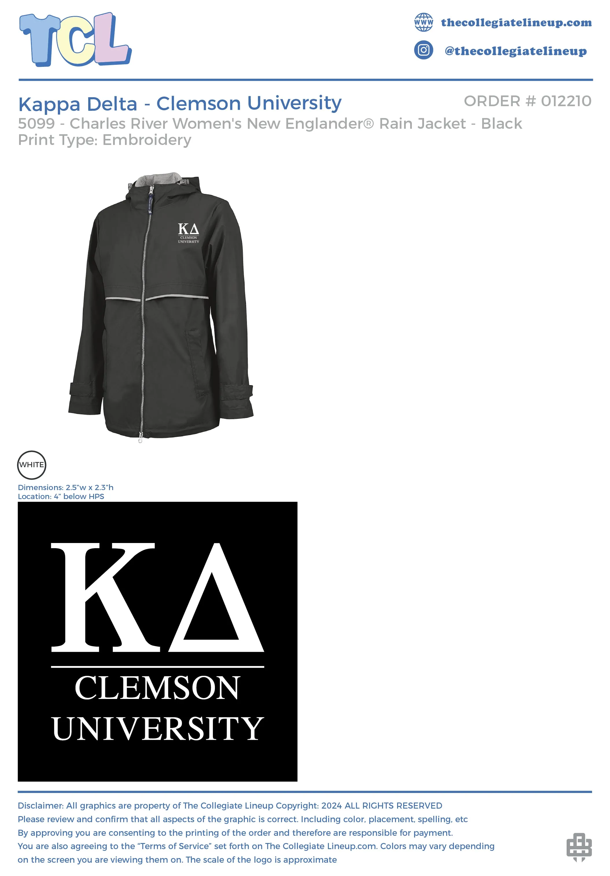 Kappa Delta Clemson University #12210