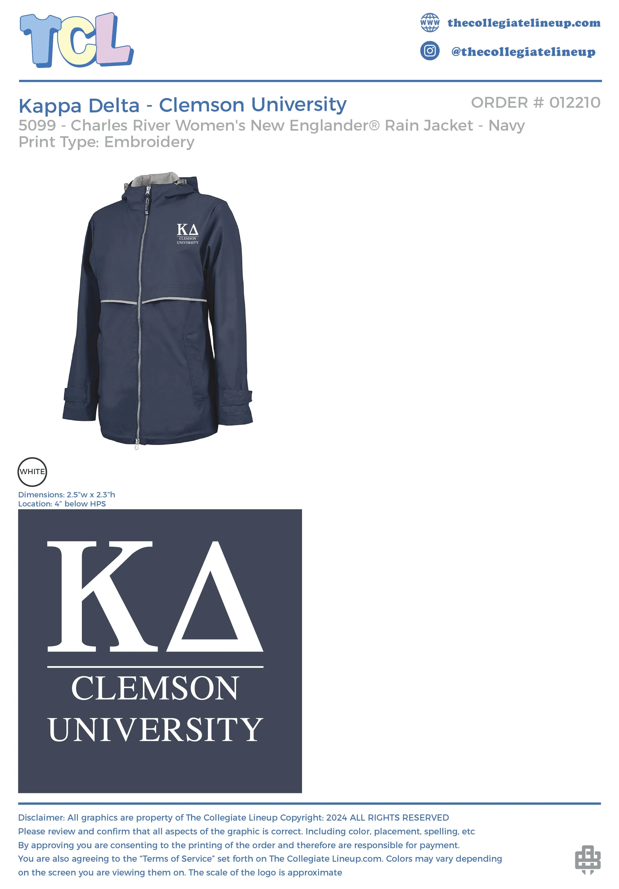 Kappa Delta Clemson University #12210