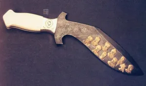 Kukhri Knife with 'Portraits' of 10 Sikh Masters