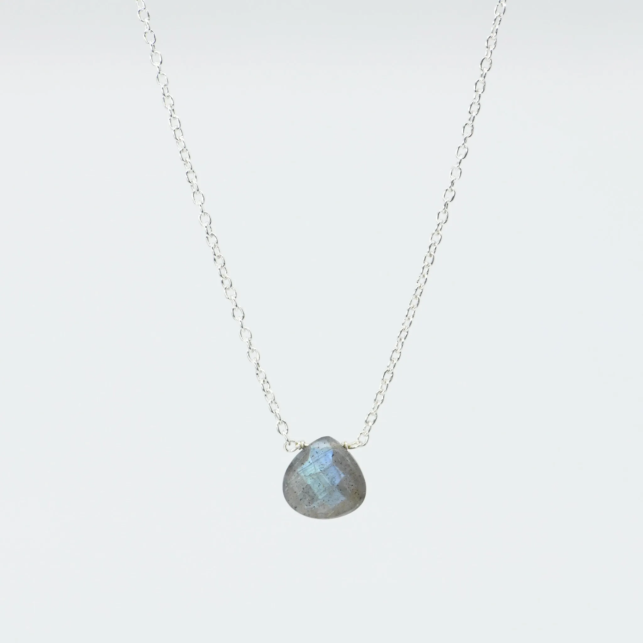 Labradorite Pear-Shaped Suspended Pendant | Handcrafted Sterling Silver