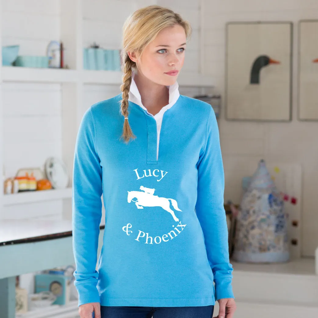 Ladies Personalised Jumping Equestrian Rugby Shirt