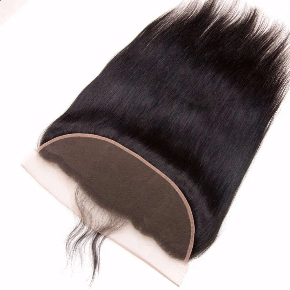 Lakihair 8A Brazilian Virgin Human Hair Straight Hair 3 Bundles With 13x4 Lace Frontal Pre Plucked