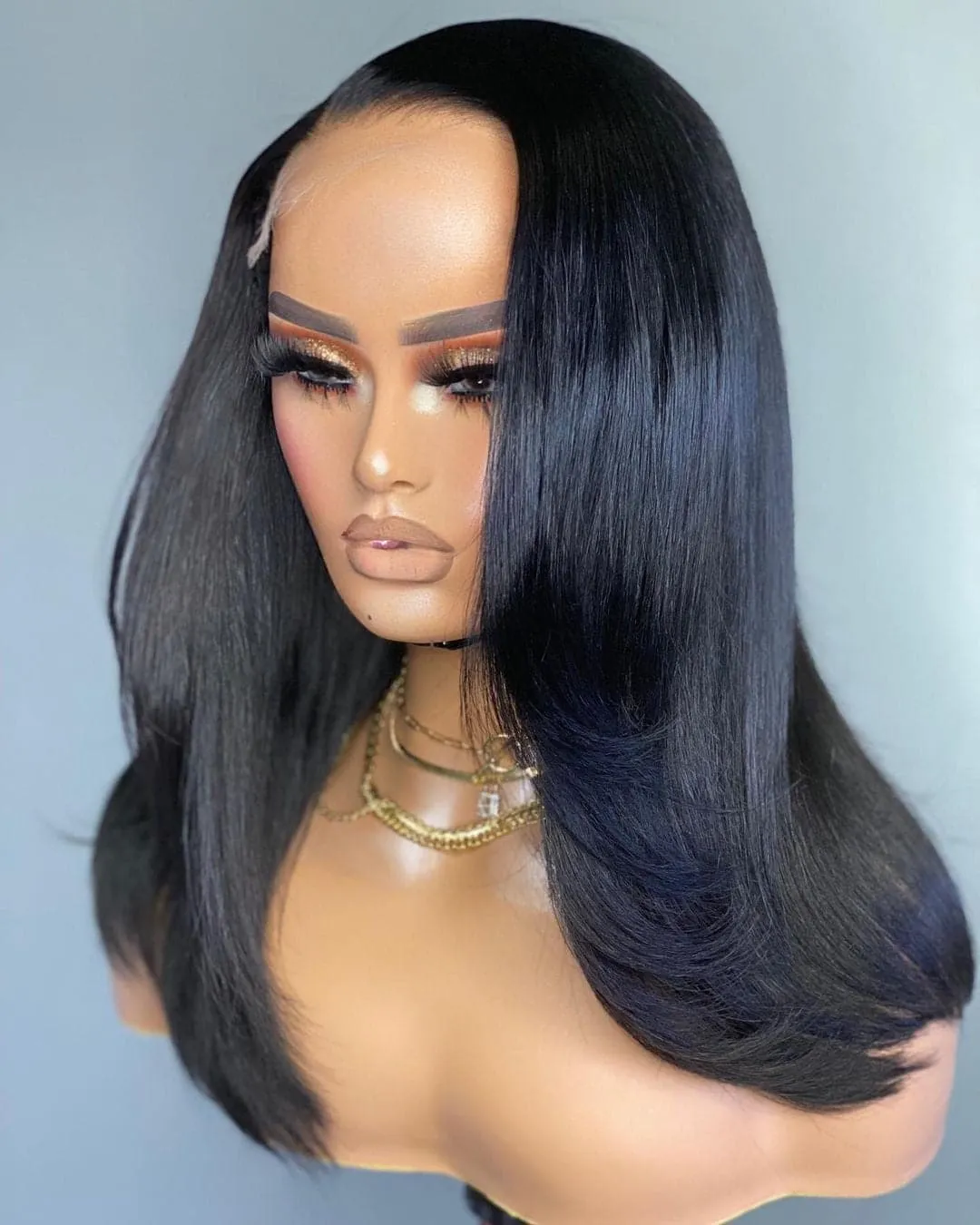 Layered Silky Straight 5X5 Lace Closure Wig