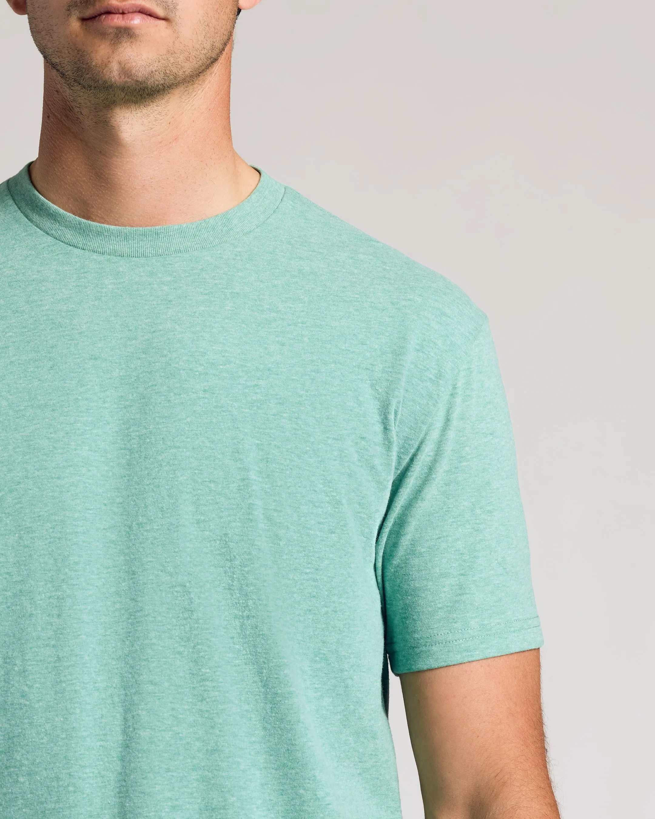 Light Heather Greenery Tall Straight Hem Crew Neck T-Shirt
