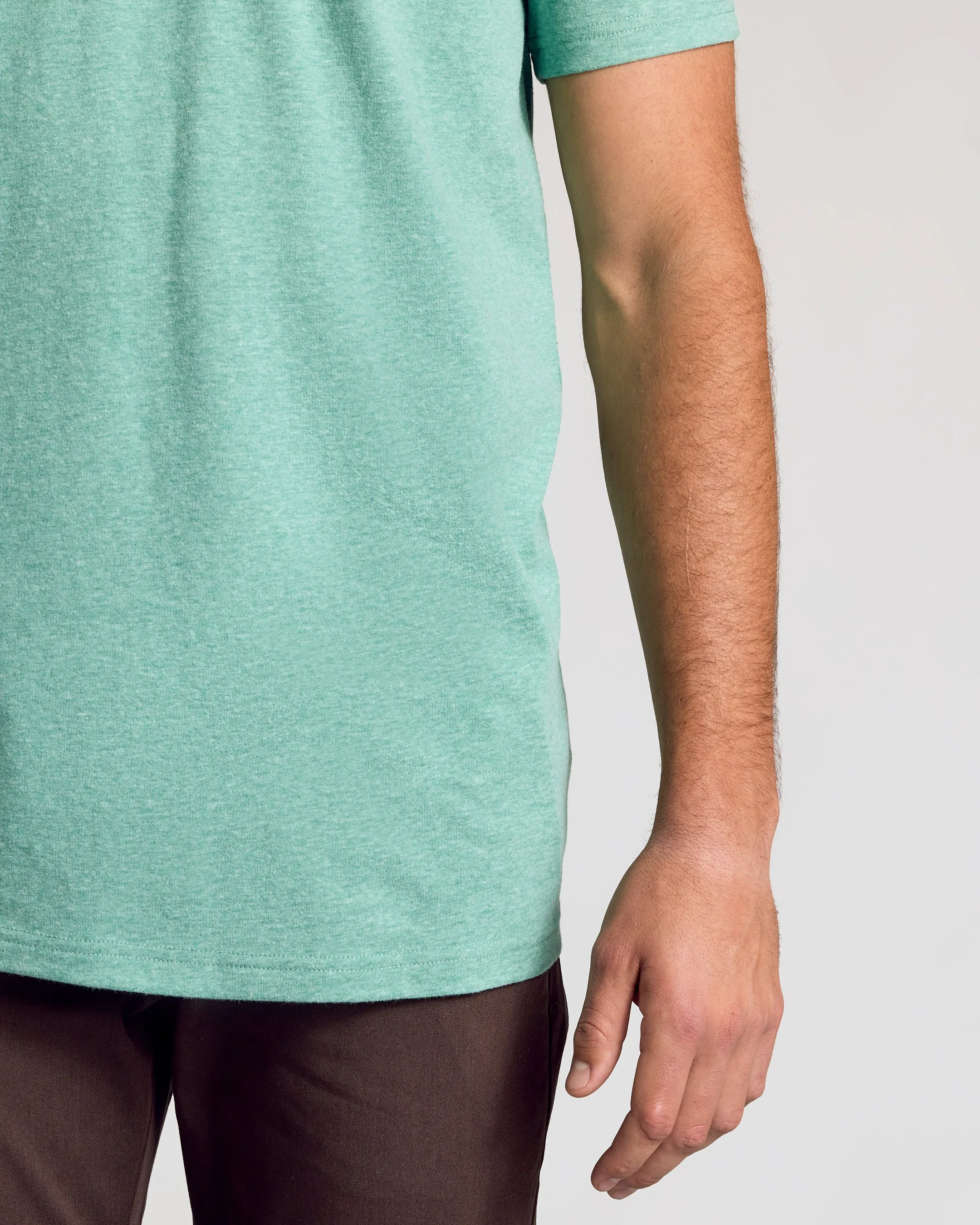 Light Heather Greenery Tall Straight Hem Crew Neck T-Shirt