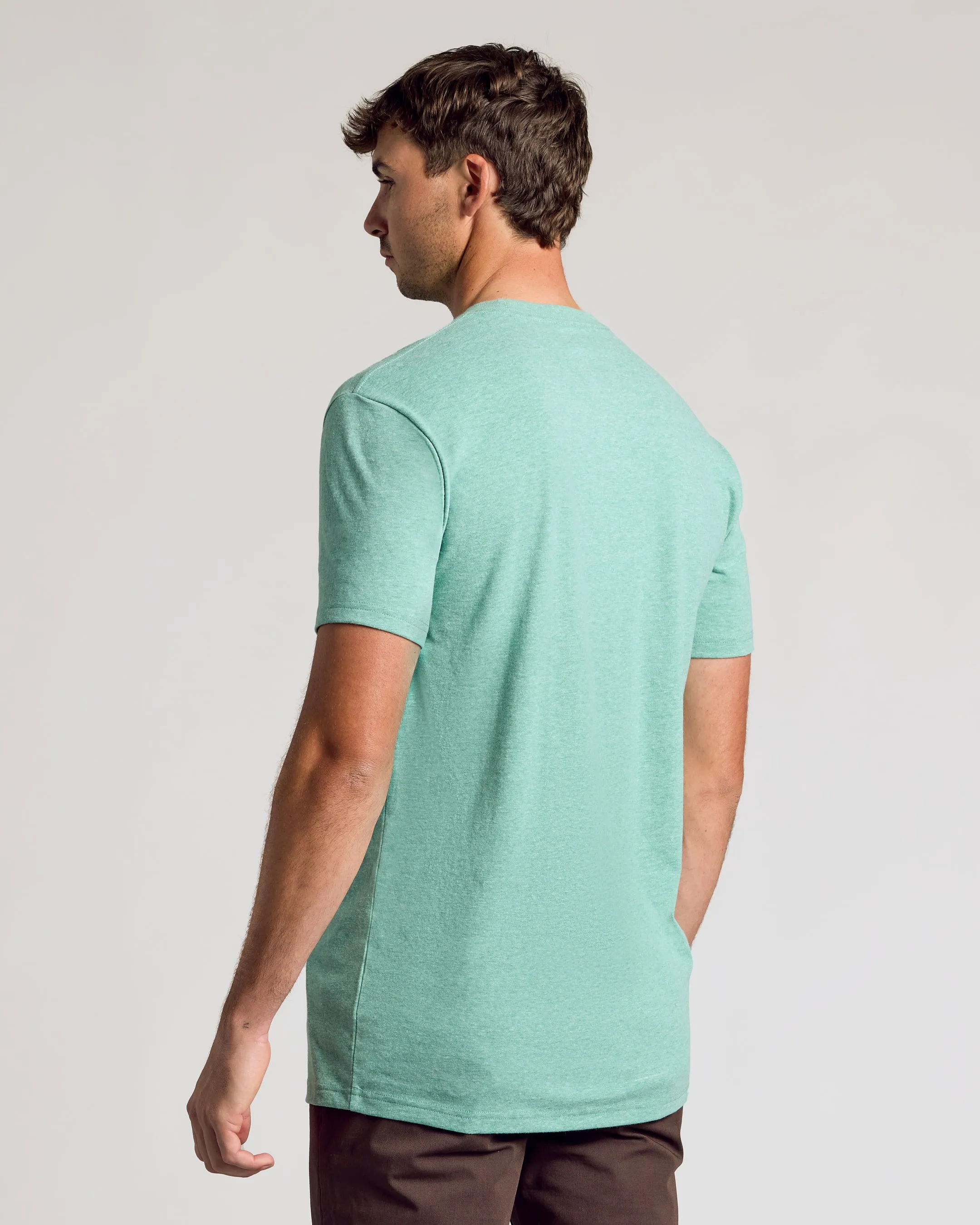 Light Heather Greenery Tall Straight Hem Crew Neck T-Shirt