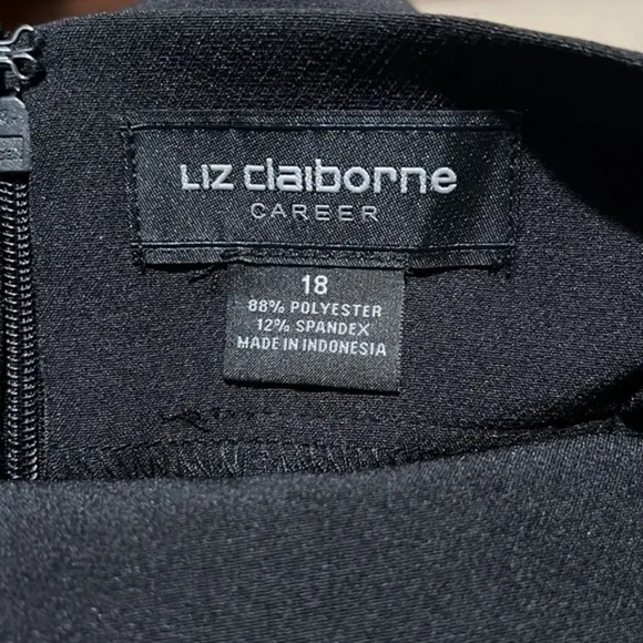 Liz Claiborne Career Black Gingham Garden Gathered Belted Waist Stretch Skirt
