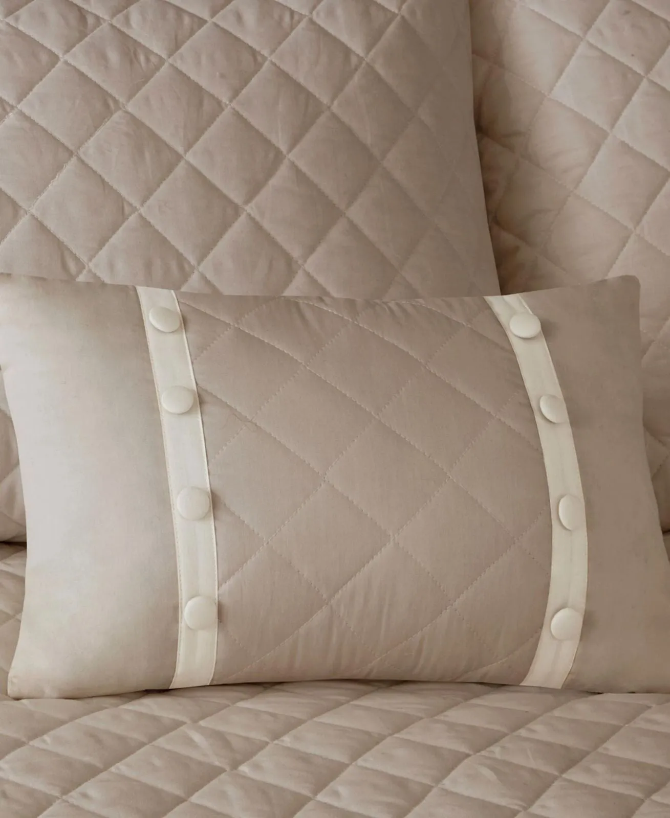 Madison Park Breanna Quilted 4-Pc. Bedspread Set Diamond Khaki Brown Queen