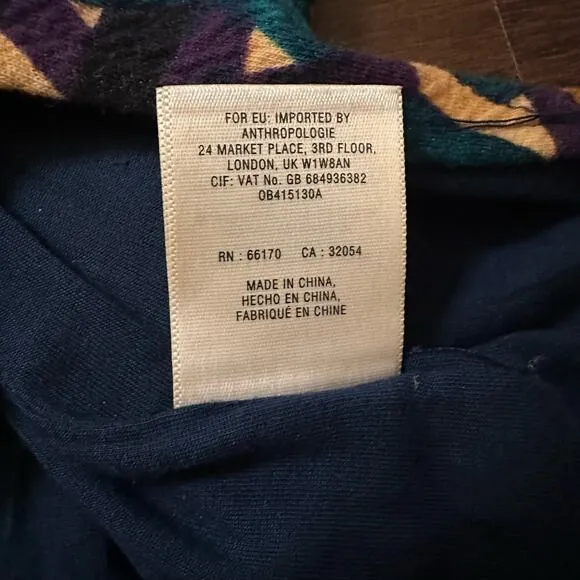 Maeve Anthropologie teal, purple &amp; tan pencil skirt size M