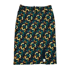Maeve Anthropologie teal, purple &amp; tan pencil skirt size M
