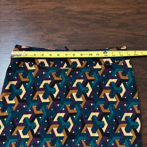 Maeve Anthropologie teal, purple &amp; tan pencil skirt size M