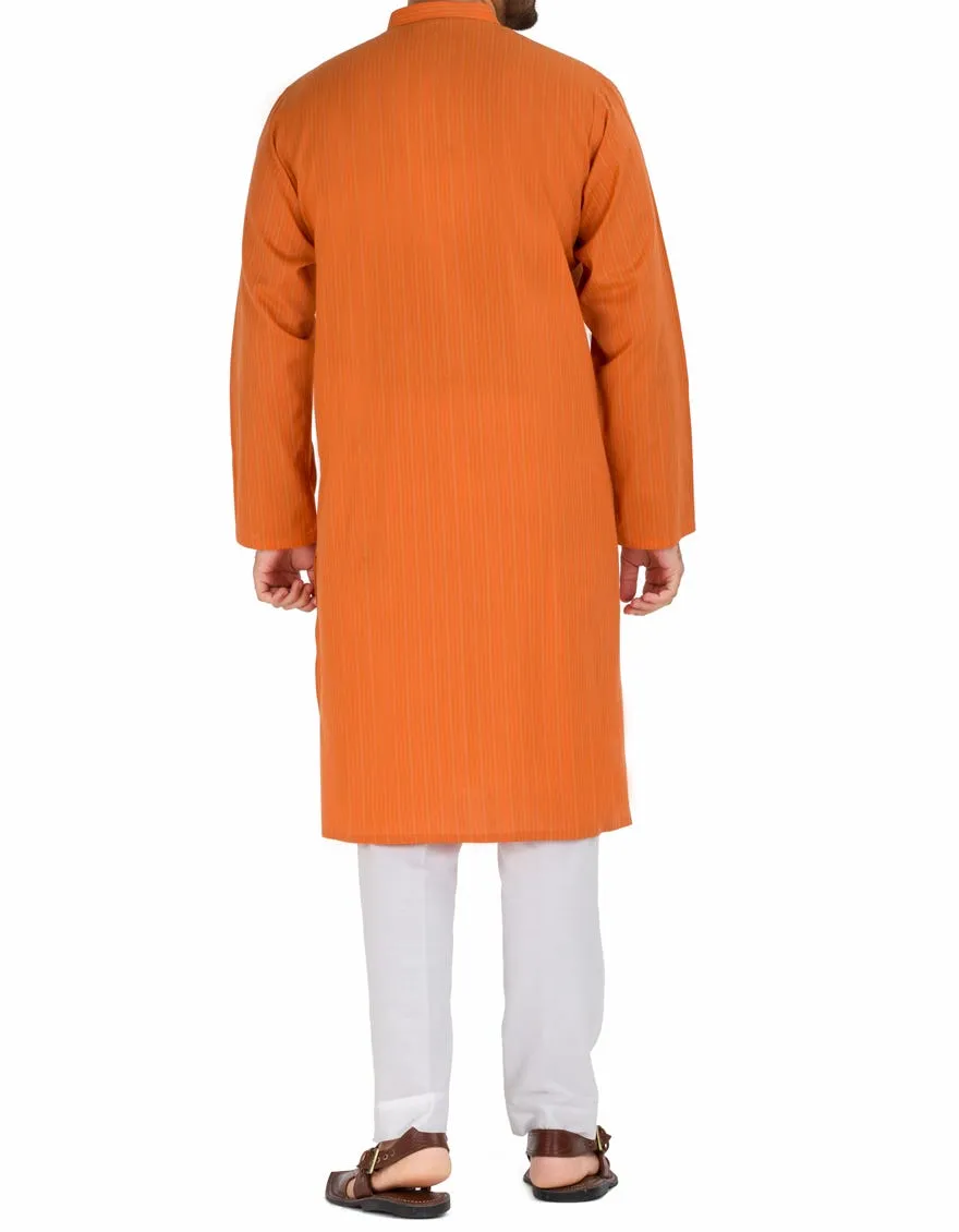 Men Eid Shalwar Kameez in Orange Color #K0003