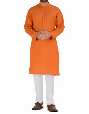 Men Eid Shalwar Kameez in Orange Color #K0003