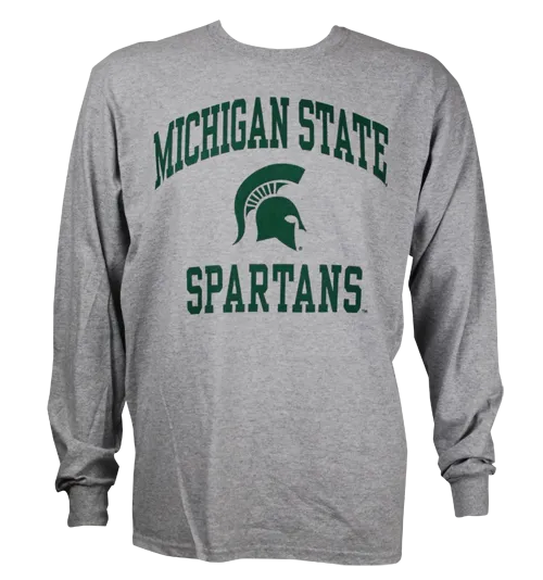 Michigan State University Spartans Sparty Head Spartan Helmet Design Long Sleeve T-Shirt