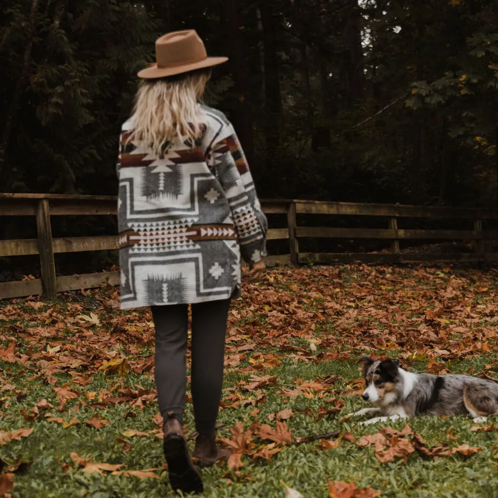 Mindo Aztec Jacket // Grey/Black/Red