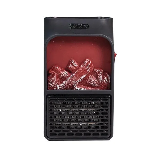 Mini Flame Heater Fan Electric Remote Control Fireplace Timer Space For Home/Office/Travel