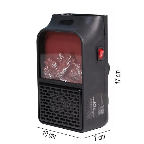 Mini Flame Heater Fan Electric Remote Control Fireplace Timer Space For Home/Office/Travel