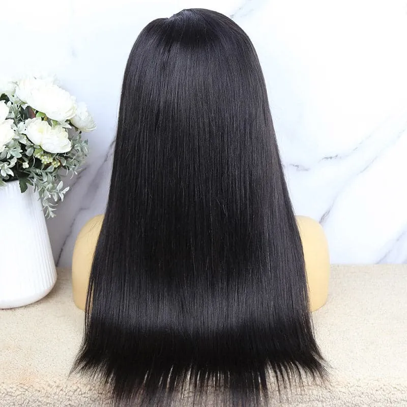 Minimal Leave Out Silky Straight Human Hair U Part/V Part Wig