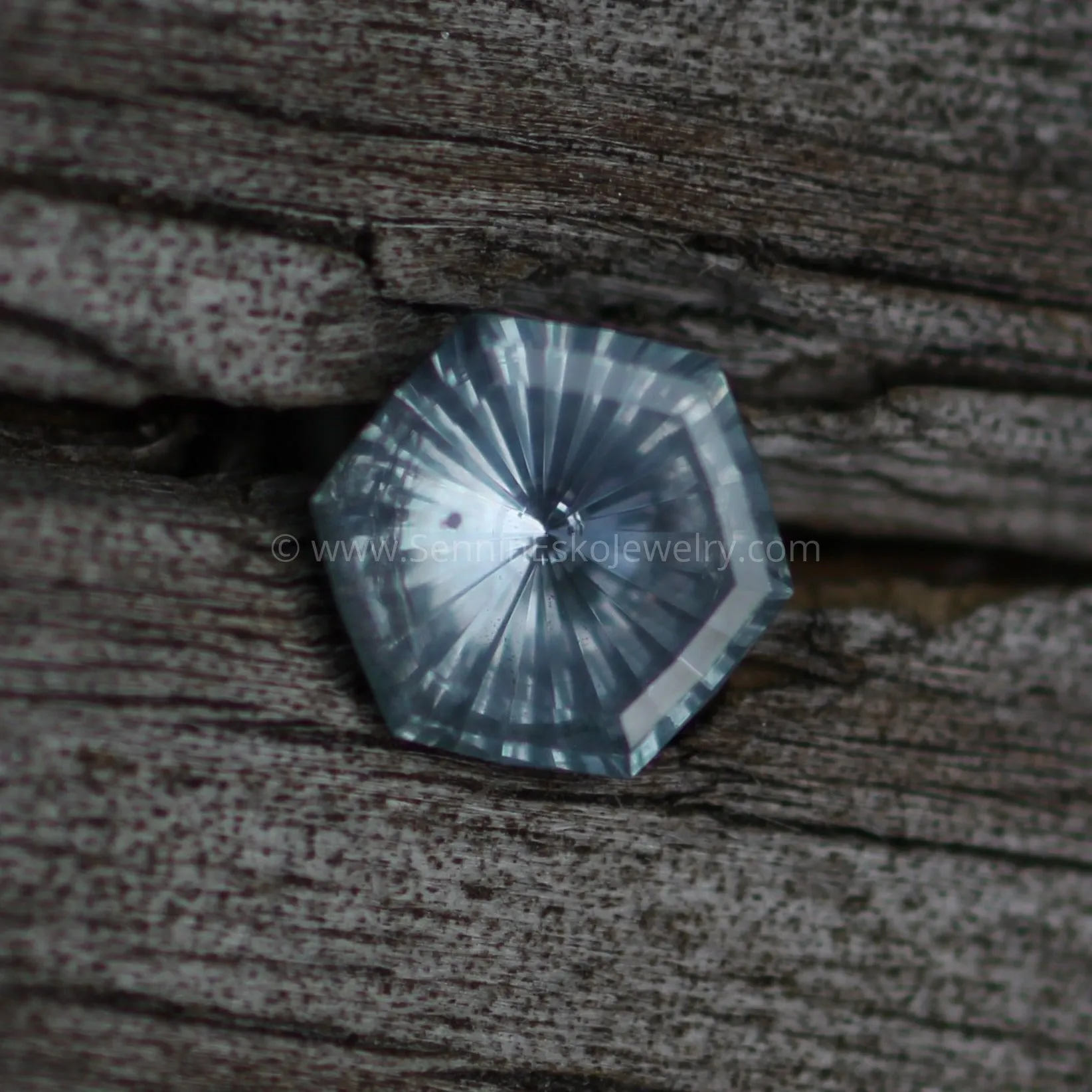 Montana Sapphire 6.8mm, 1.25 Carats - Fantasy Cut Hexagon Sapphire - Untreated El Dorado bar Montana Sapphire