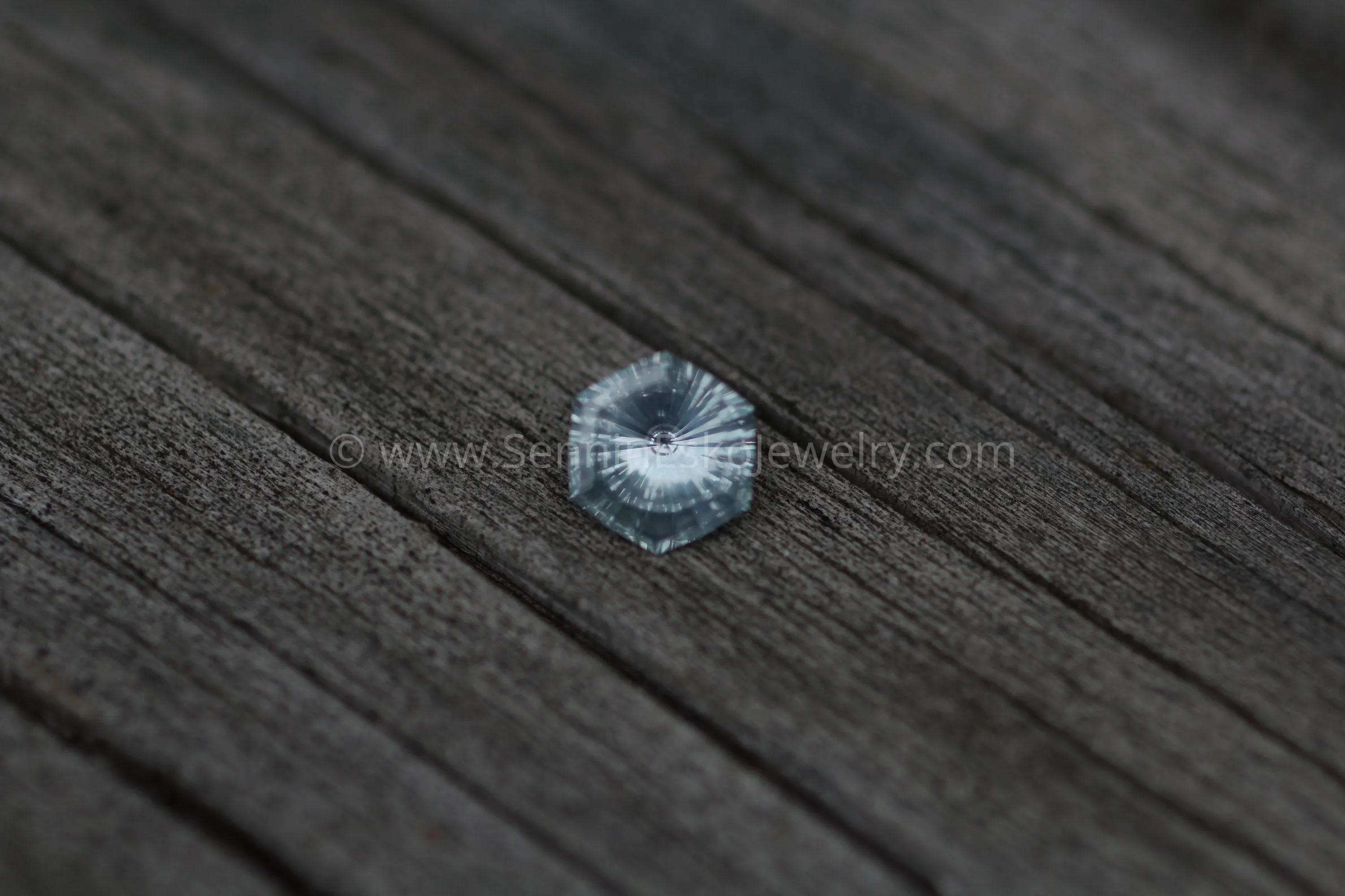 Montana Sapphire 6.8mm, 1.25 Carats - Fantasy Cut Hexagon Sapphire - Untreated El Dorado bar Montana Sapphire
