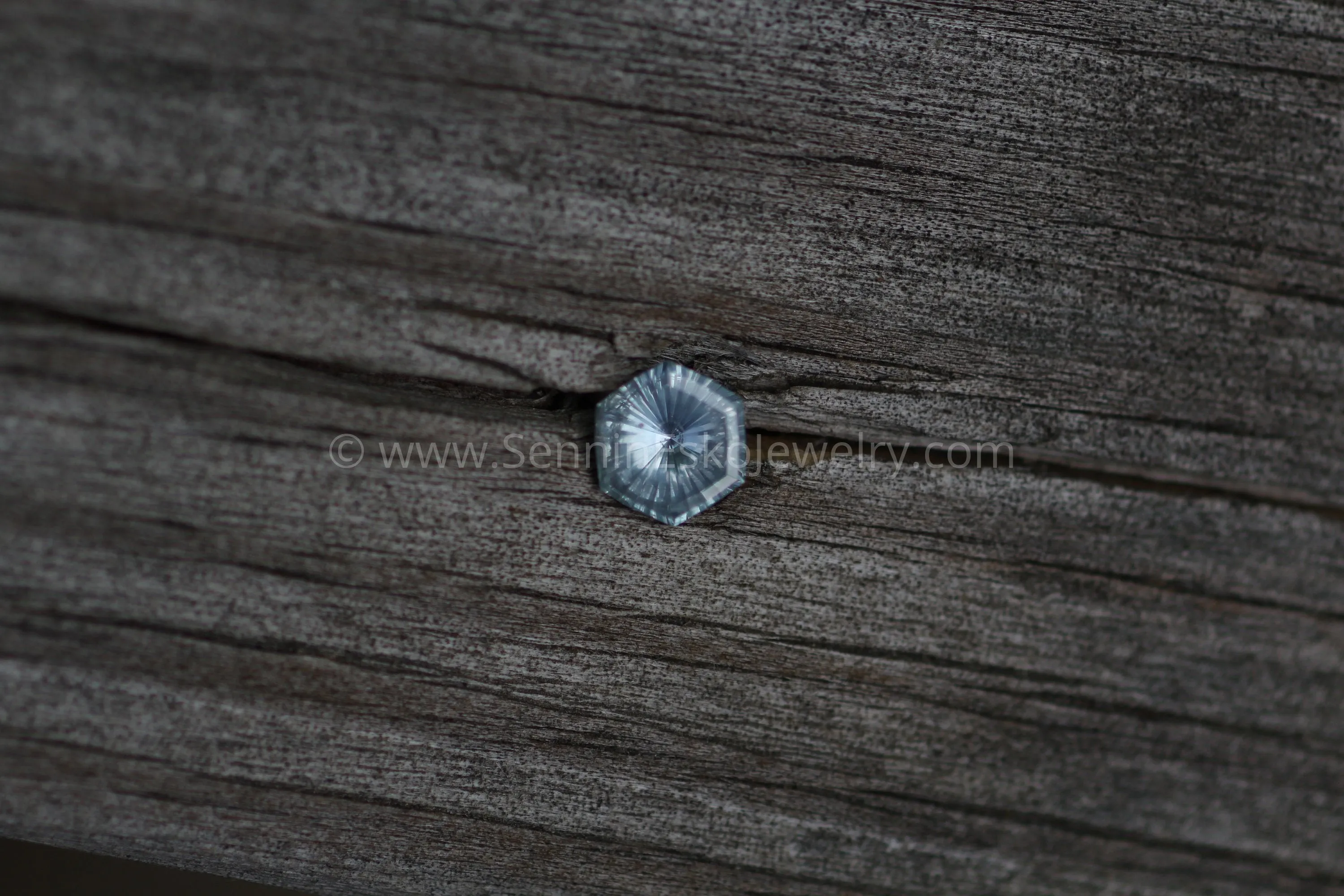 Montana Sapphire 6.8mm, 1.25 Carats - Fantasy Cut Hexagon Sapphire - Untreated El Dorado bar Montana Sapphire