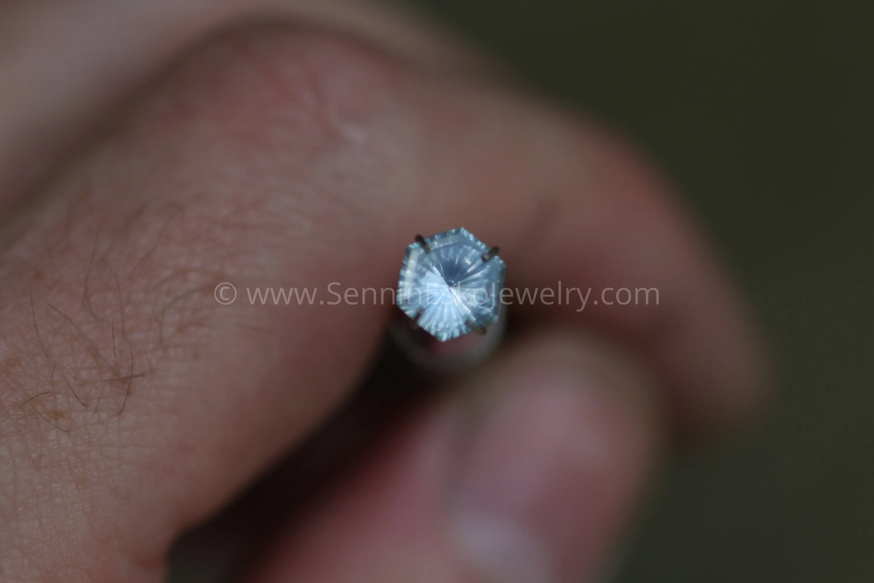 Montana Sapphire 6.8mm, 1.25 Carats - Fantasy Cut Hexagon Sapphire - Untreated El Dorado bar Montana Sapphire