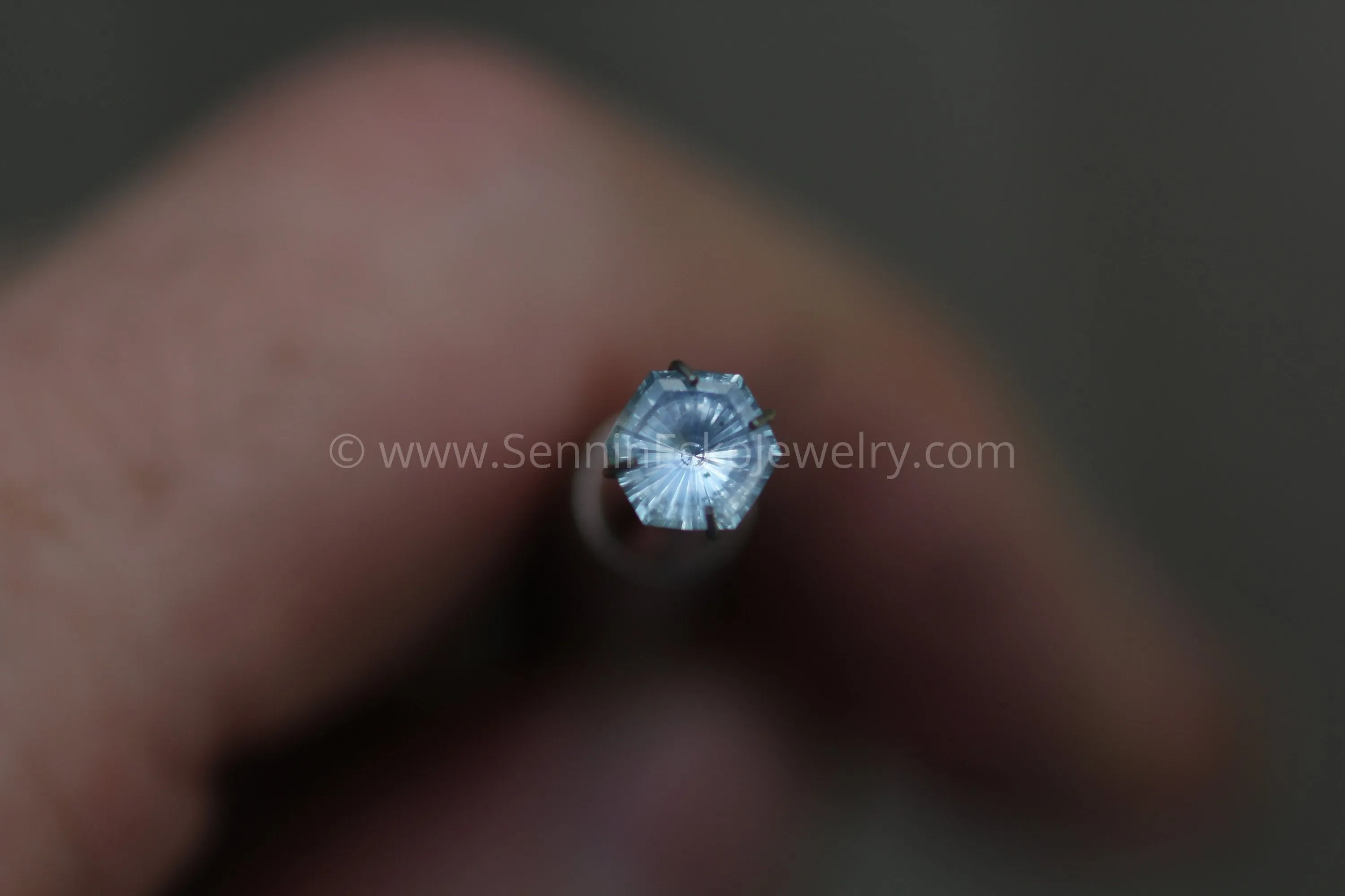 Montana Sapphire 6.8mm, 1.25 Carats - Fantasy Cut Hexagon Sapphire - Untreated El Dorado bar Montana Sapphire