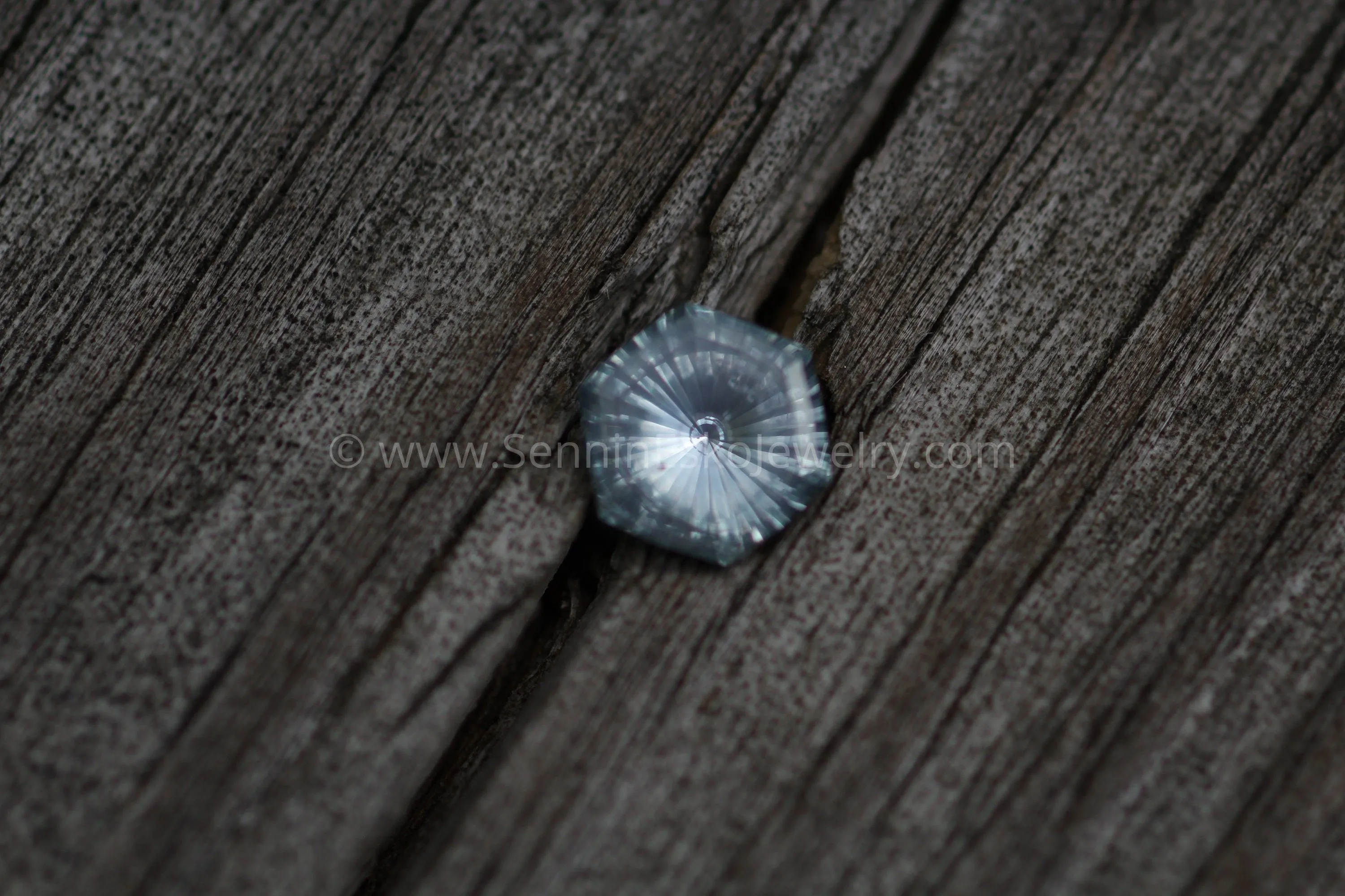 Montana Sapphire 6.8mm, 1.25 Carats - Fantasy Cut Hexagon Sapphire - Untreated El Dorado bar Montana Sapphire