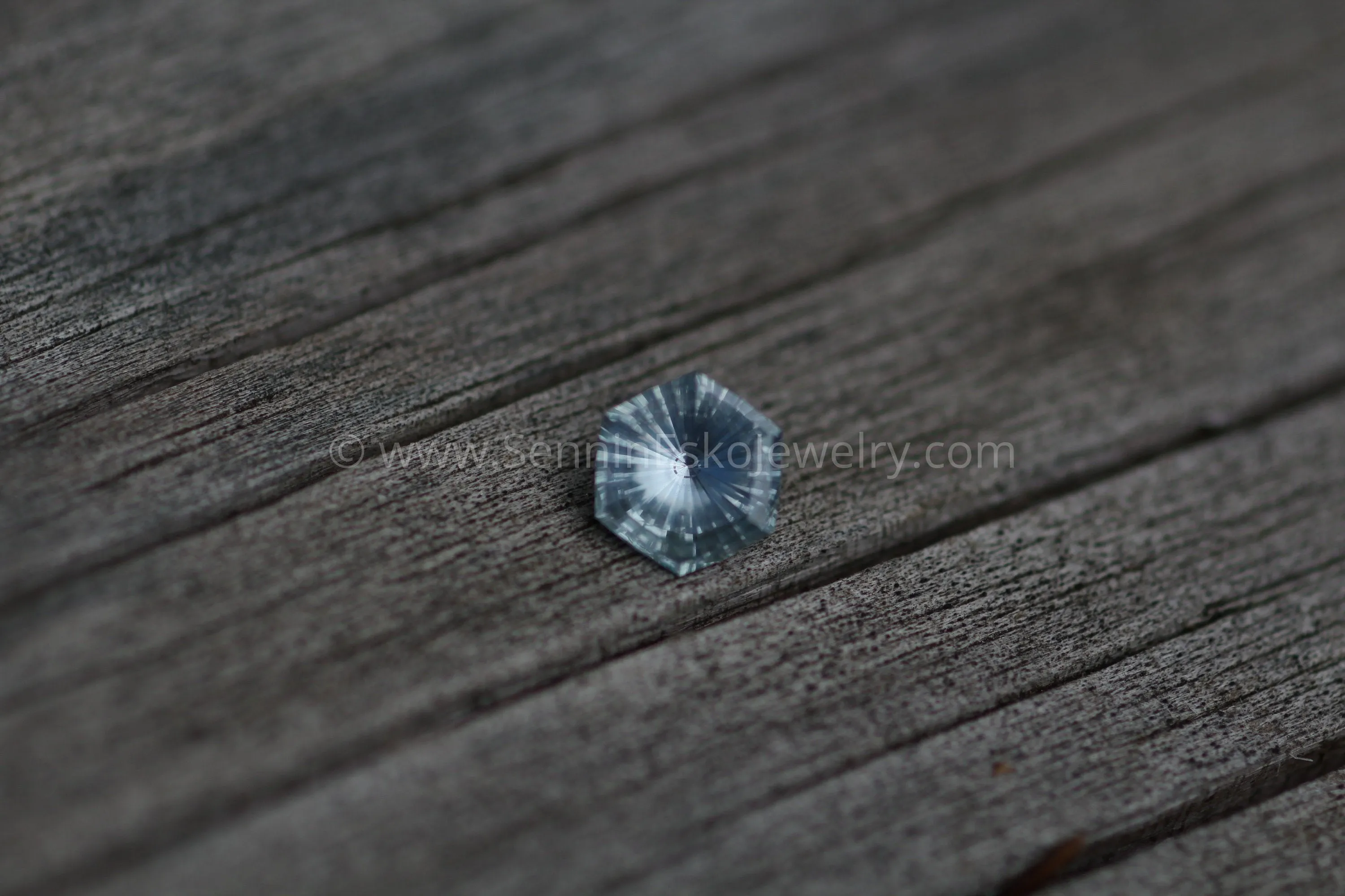 Montana Sapphire 6.8mm, 1.25 Carats - Fantasy Cut Hexagon Sapphire - Untreated El Dorado bar Montana Sapphire
