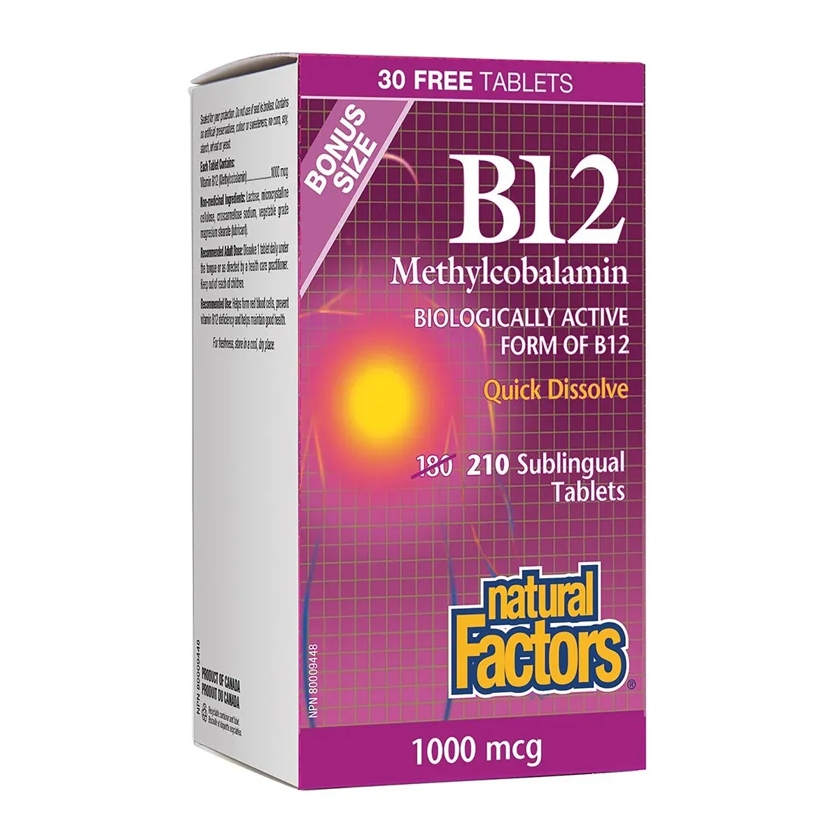 Natural Factors B12 Methylcobalamin 1000mcg