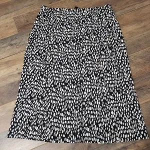 NEW Ann Taylor Skirt Womens Black and White A-Line Abstract Career Size 4