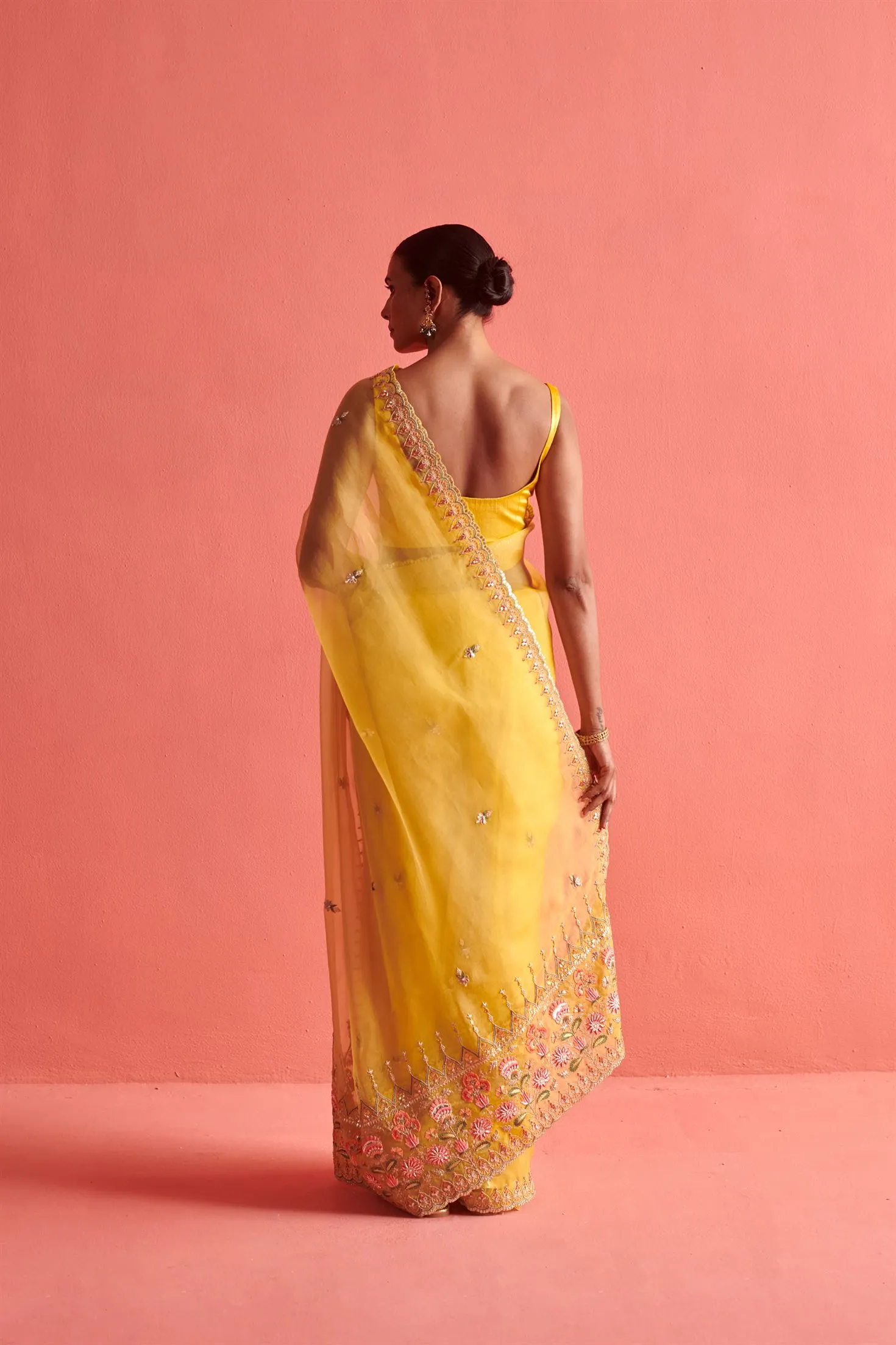 New Season Festive 2024-Saree-Organza/Mashru Silk 3pcs Yellow-AS104-Fashion Wedding Edit Aarti Sethia