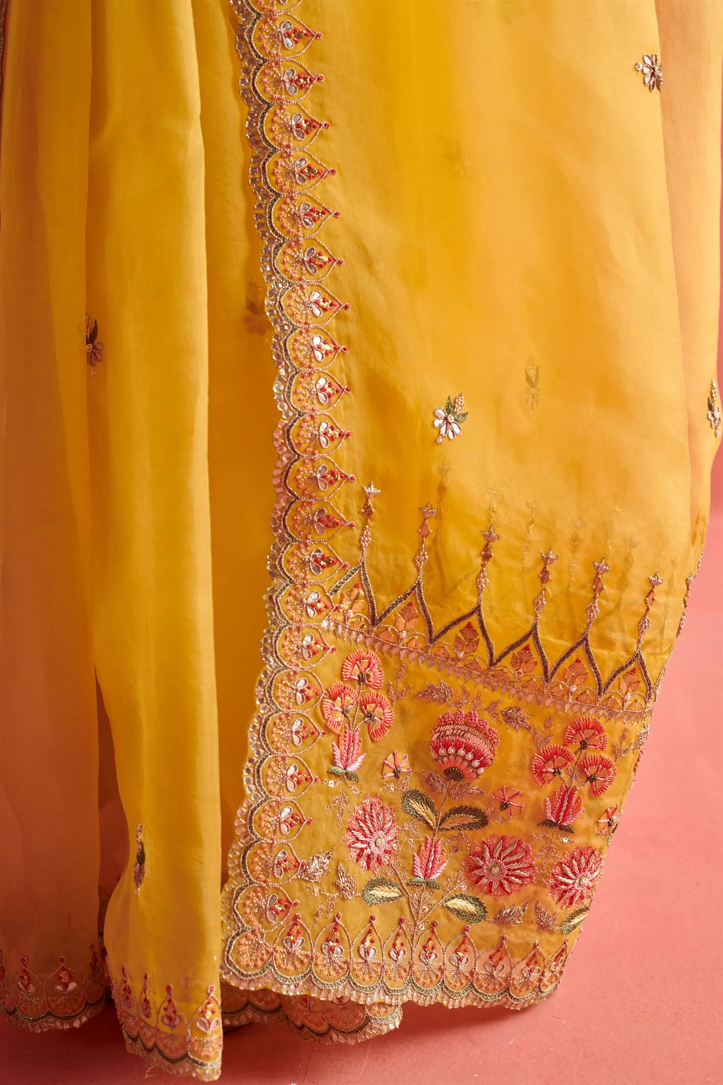New Season Festive 2024-Saree-Organza/Mashru Silk 3pcs Yellow-AS104-Fashion Wedding Edit Aarti Sethia