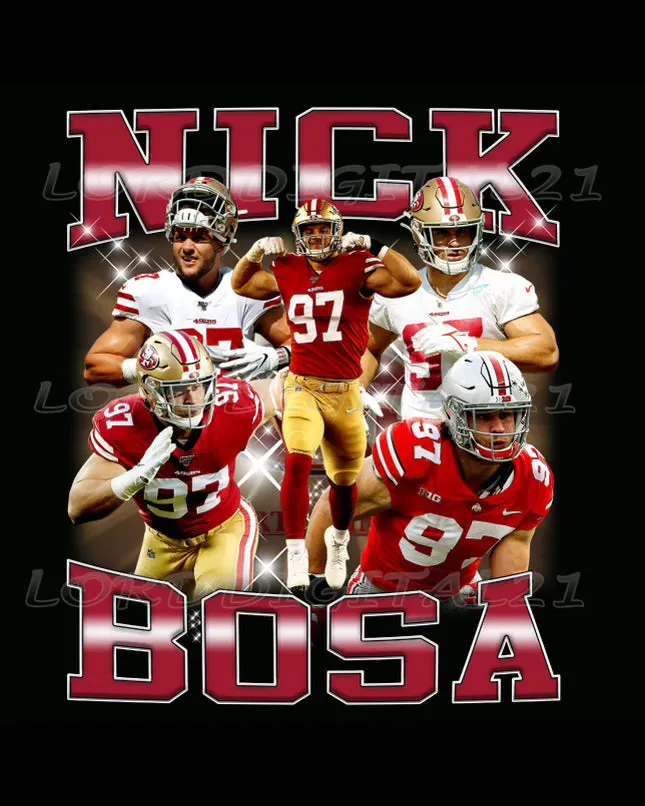 Nick Bosa Collage DTF SCREEN 3-5 business day tat