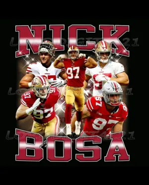 Nick Bosa Collage DTF SCREEN 3-5 business day tat