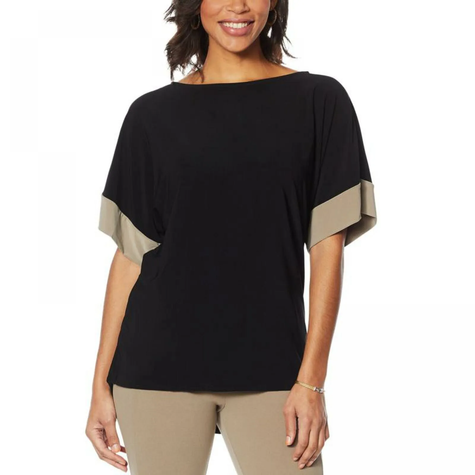Nina Leonard Women's Miracle Matte Jersey Dolman Sleeve Top