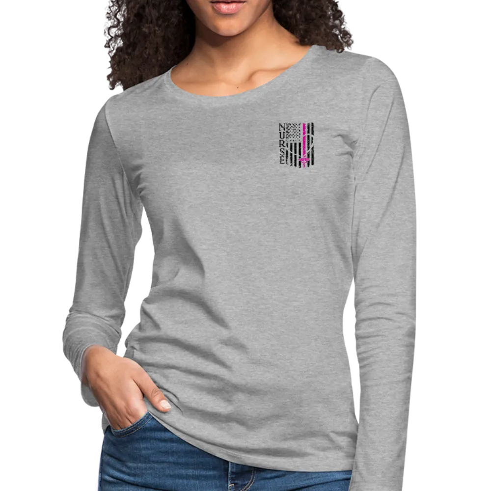 Nurse Flag Women's Premium Long Sleeve T-Shirt (CK1674) Updated 