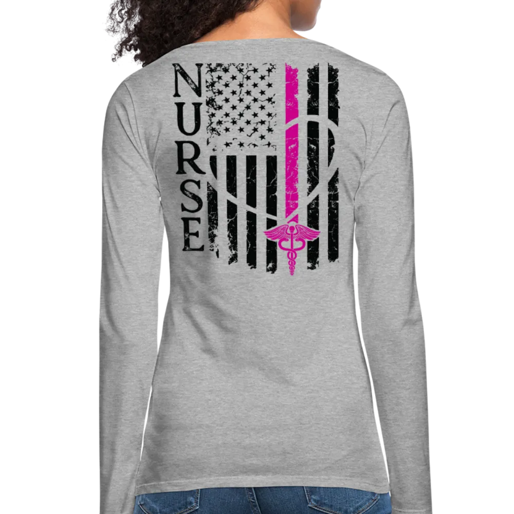 Nurse Flag Women's Premium Long Sleeve T-Shirt (CK1674) Updated 