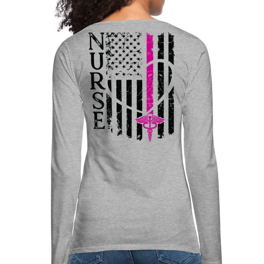 Nurse Flag Women's Premium Long Sleeve T-Shirt (CK1674) Updated 