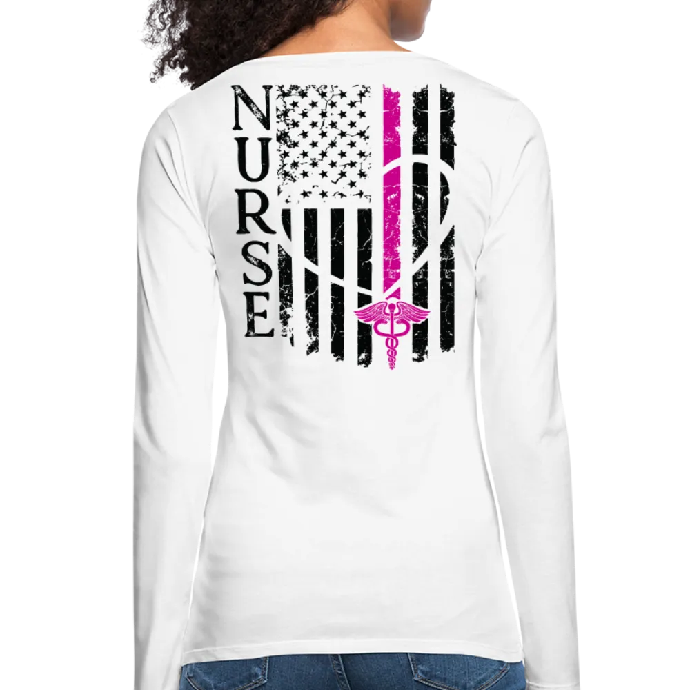 Nurse Flag Women's Premium Long Sleeve T-Shirt (CK1674) Updated 