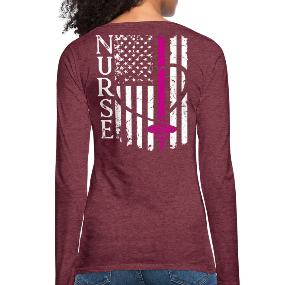 Nurse Flag Women's Premium Long Sleeve T-Shirt (CK1690) Updated 