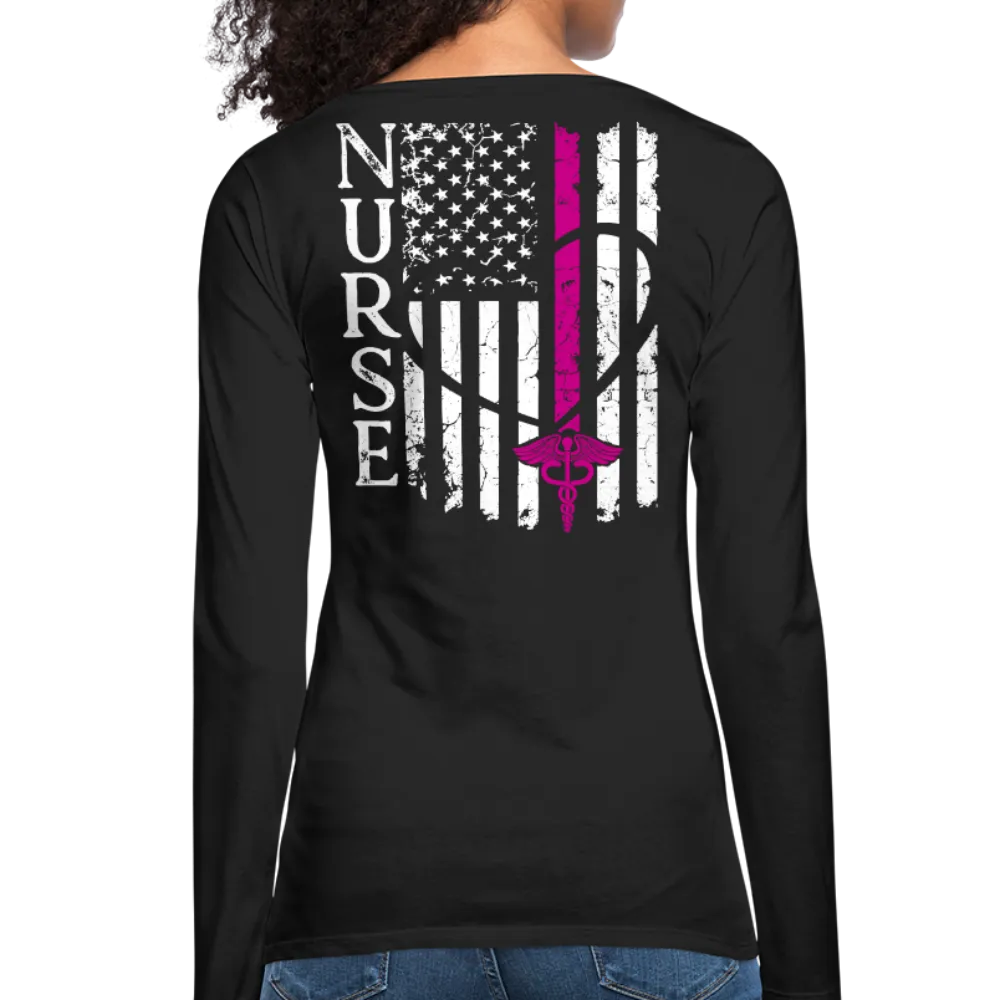 Nurse Flag Women's Premium Long Sleeve T-Shirt (CK1690) Updated 