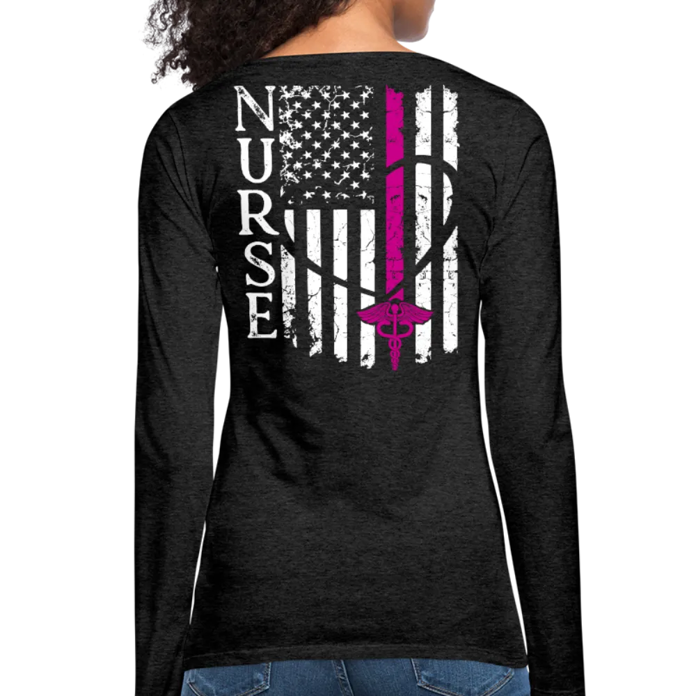 Nurse Flag Women's Premium Long Sleeve T-Shirt (CK1690) Updated 
