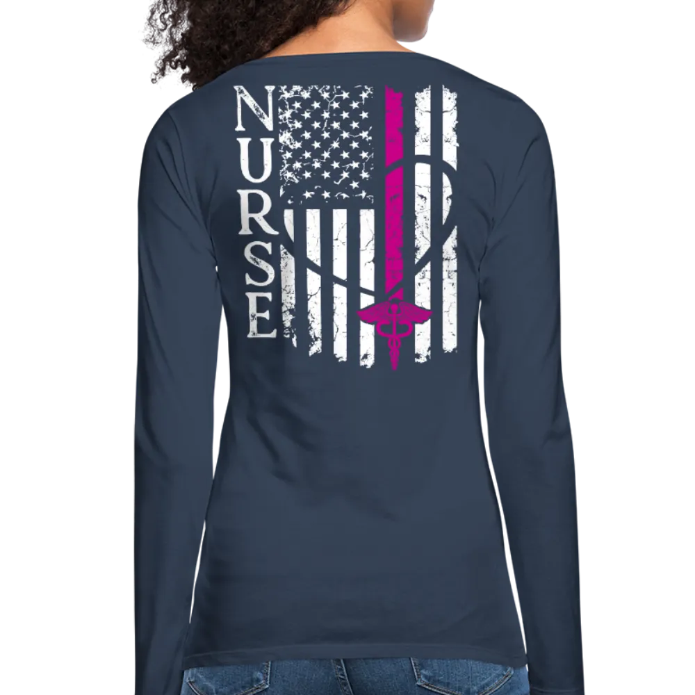Nurse Flag Women's Premium Long Sleeve T-Shirt (CK1690) Updated 